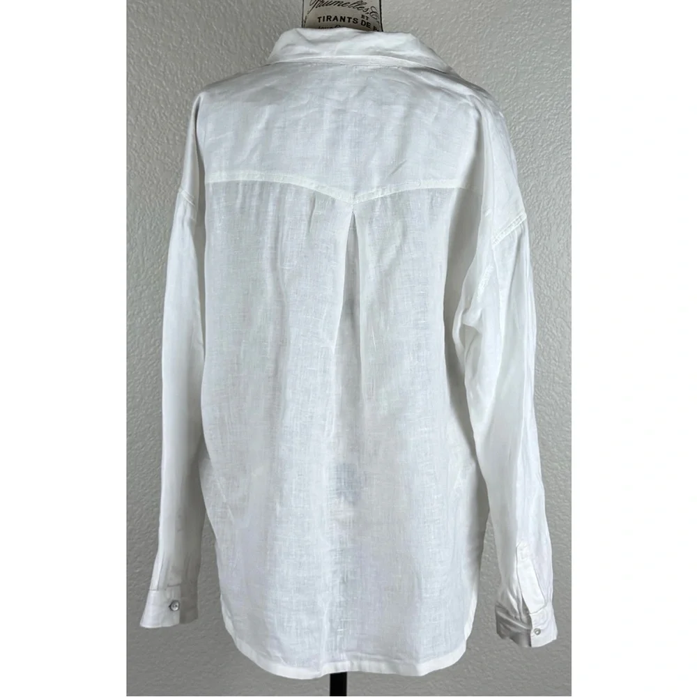 Sundance Women’s 100% Linen Boho Lagonlook Minimalist Blouse, size XS - Picture 6 of 8